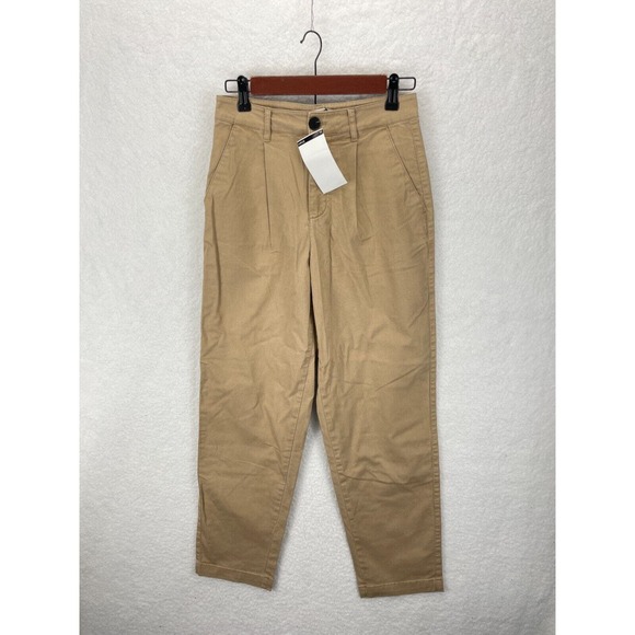 Mango Cargo Pants Women’s‎ Size 2 Beige Straight Leg Regular Waist Utility NWT - Picture 2 of 8